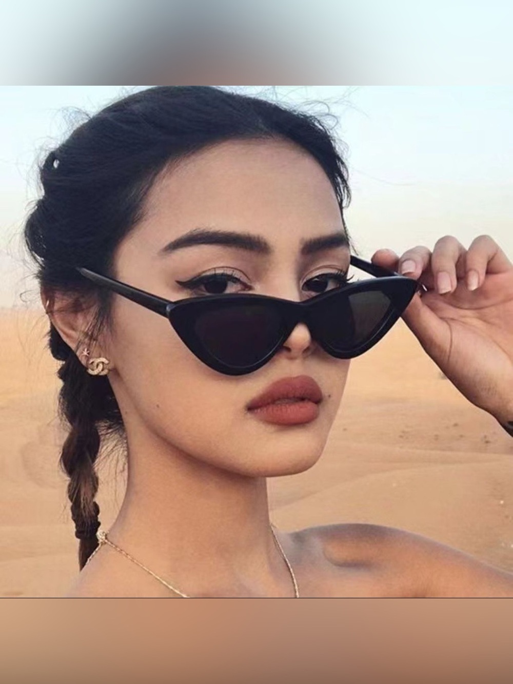 Black Cat-Eye Sunglasses for Women - Classic Chic